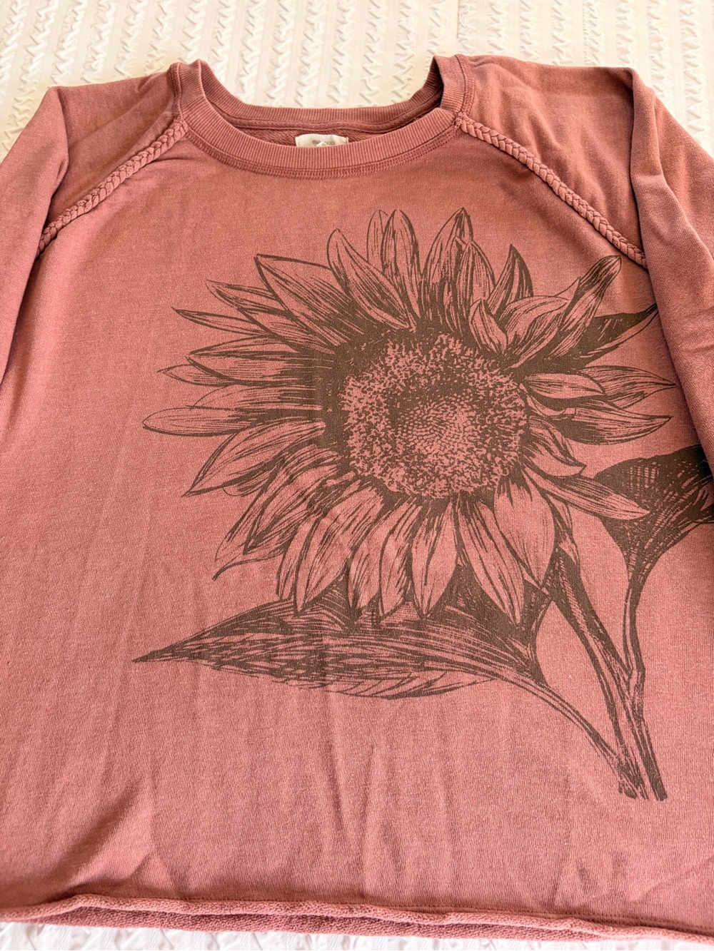 Maurices Dusty Rose Sunflower Graphic Pullover